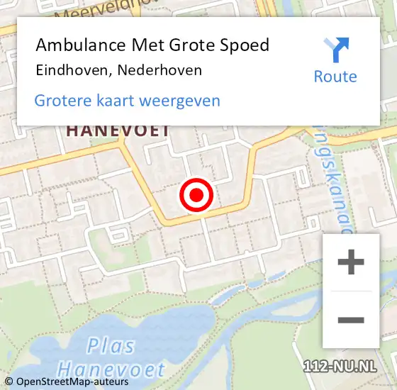 Locatie op kaart van de 112 melding: Ambulance Met Grote Spoed Naar Eindhoven, Nederhoven op 27 januari 2018 17:47
