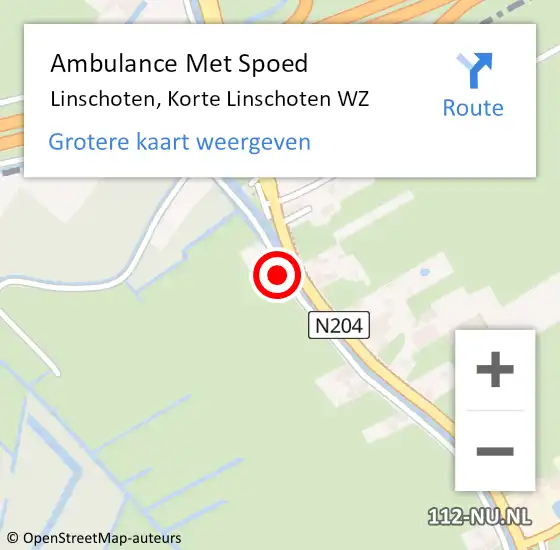 Locatie op kaart van de 112 melding: Ambulance Met Spoed Naar Linschoten, Korte Linschoten WZ op 27 januari 2018 18:31