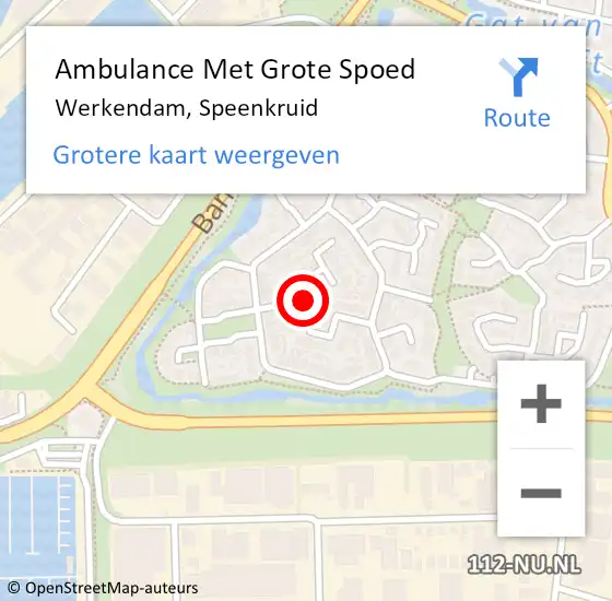 Locatie op kaart van de 112 melding: Ambulance Met Grote Spoed Naar Werkendam, Speenkruid op 27 januari 2018 18:38