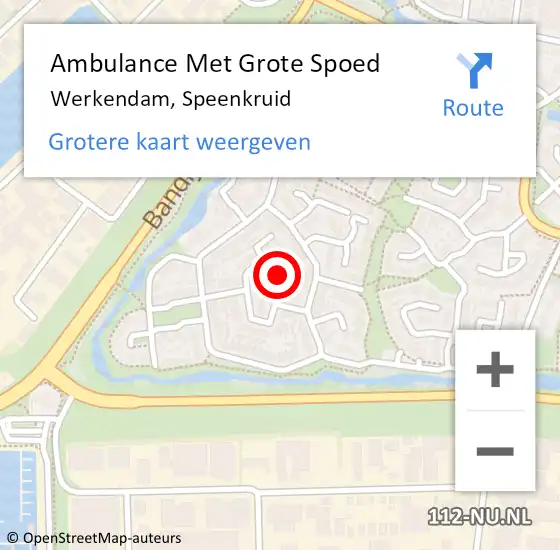 Locatie op kaart van de 112 melding: Ambulance Met Grote Spoed Naar Werkendam, Speenkruid op 27 januari 2018 18:38