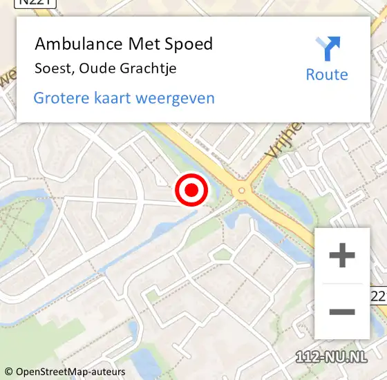 Locatie op kaart van de 112 melding: Ambulance Met Spoed Naar Soest, Oude Grachtje op 27 januari 2018 18:43