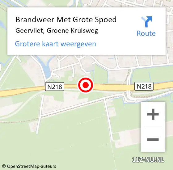 Locatie op kaart van de 112 melding: Brandweer Met Grote Spoed Naar Geervliet, Groene Kruisweg op 27 januari 2018 19:05