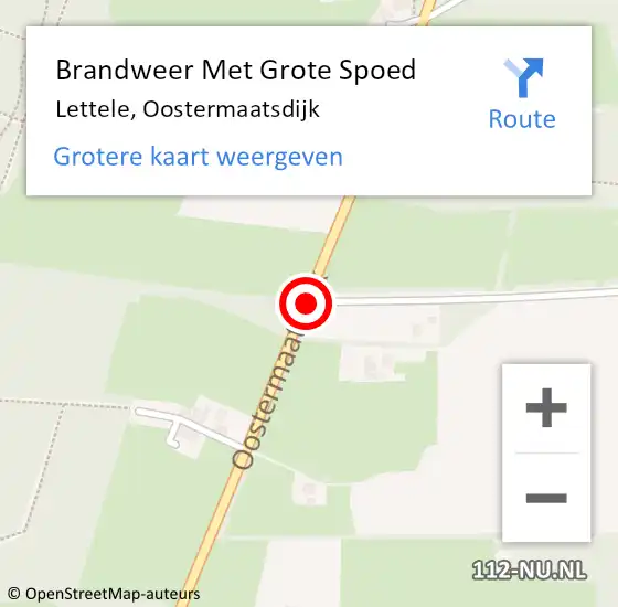 Locatie op kaart van de 112 melding: Brandweer Met Grote Spoed Naar Lettele, Oostermaatsdijk op 14 februari 2014 13:52