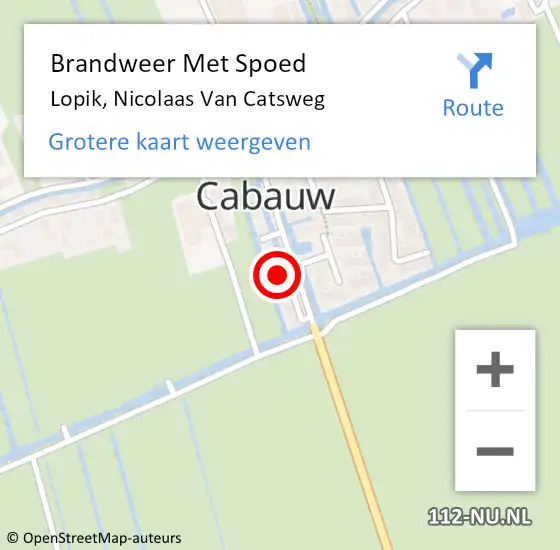 Locatie op kaart van de 112 melding: Brandweer Met Spoed Naar Lopik, Nicolaas Van Catsweg op 27 januari 2018 22:04