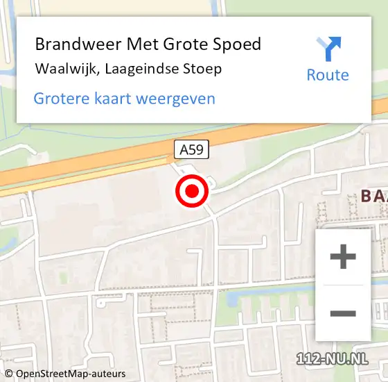 Locatie op kaart van de 112 melding: Brandweer Met Grote Spoed Naar Waalwijk, Laageindse Stoep op 27 januari 2018 23:07