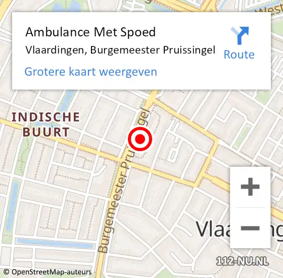 Locatie op kaart van de 112 melding: Ambulance Met Spoed Naar Vlaardingen, Burgemeester Pruissingel op 27 januari 2018 23:21
