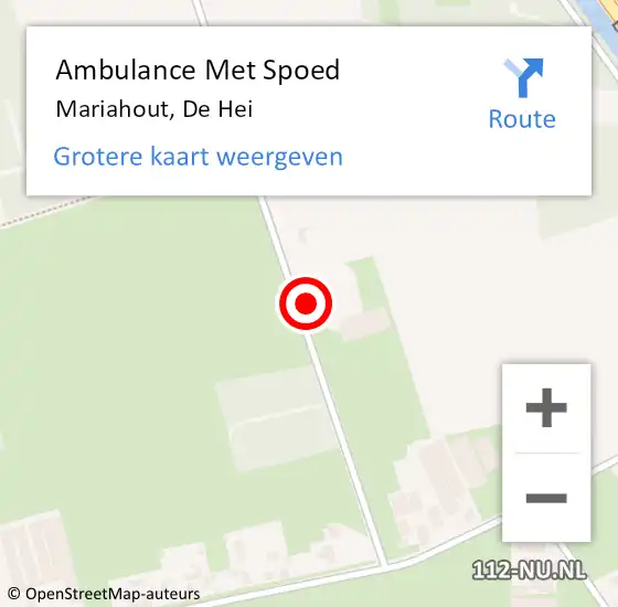 Locatie op kaart van de 112 melding: Ambulance Met Spoed Naar Mariahout, De Hei op 27 januari 2018 23:56