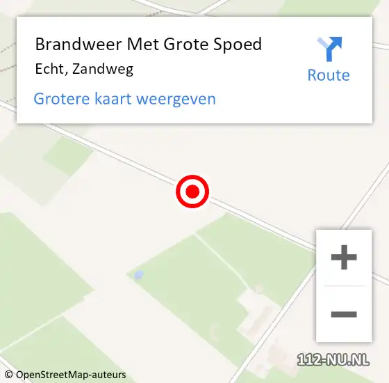 Locatie op kaart van de 112 melding: Brandweer Met Grote Spoed Naar Echt, Zandweg op 28 januari 2018 01:03