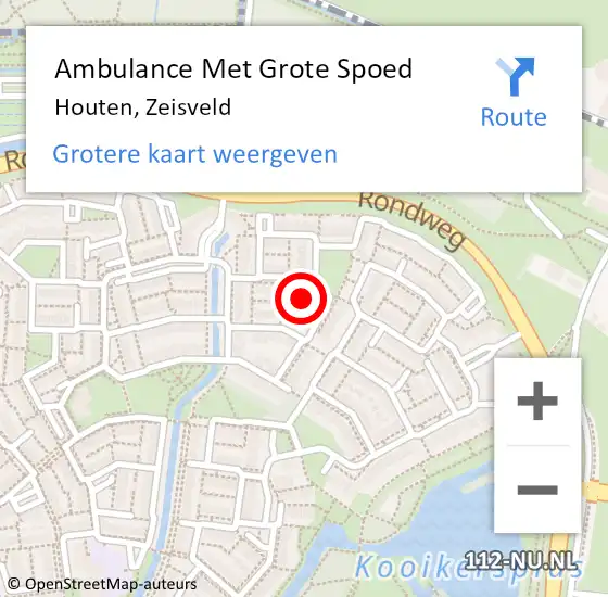 Locatie op kaart van de 112 melding: Ambulance Met Grote Spoed Naar Houten, Zeisveld op 28 januari 2018 05:06