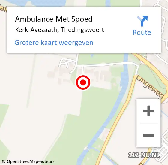 Locatie op kaart van de 112 melding: Ambulance Met Spoed Naar Kerk-Avezaath, Thedingsweert op 28 januari 2018 06:28
