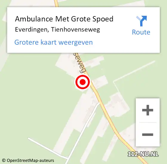 Locatie op kaart van de 112 melding: Ambulance Met Grote Spoed Naar Everdingen, Tienhovenseweg op 28 januari 2018 07:51