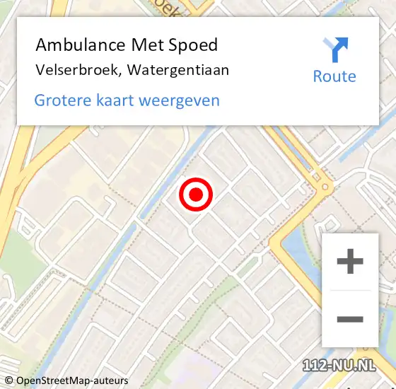 Locatie op kaart van de 112 melding: Ambulance Met Spoed Naar Velserbroek, Watergentiaan op 28 januari 2018 08:15