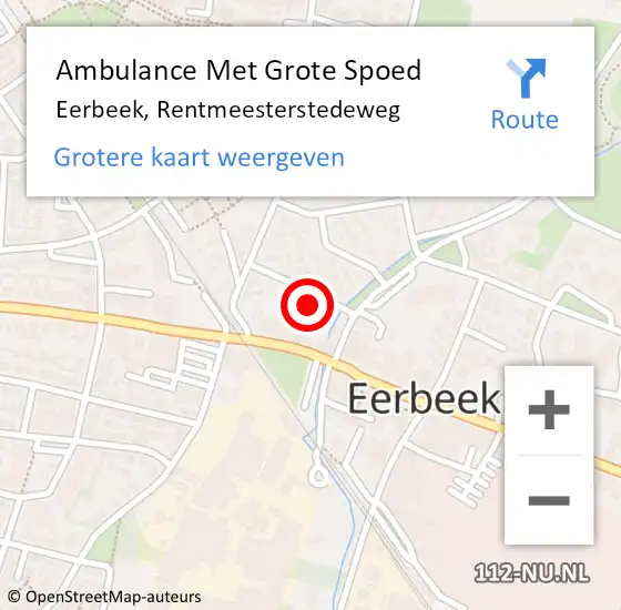 Locatie op kaart van de 112 melding: Ambulance Met Grote Spoed Naar Eerbeek, Rentmeesterstedeweg op 28 januari 2018 08:27