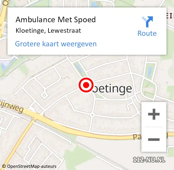 Locatie op kaart van de 112 melding: Ambulance Met Spoed Naar Kloetinge, Lewestraat op 28 januari 2018 09:36