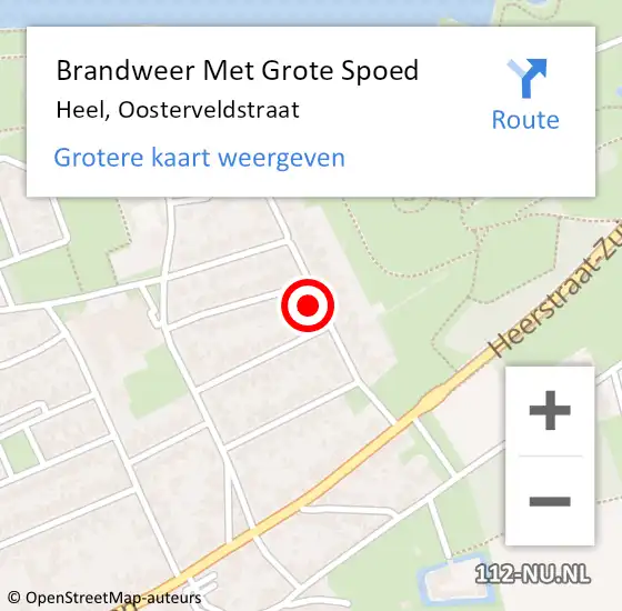 Locatie op kaart van de 112 melding: Brandweer Met Grote Spoed Naar Heel, Oosterveldstraat op 28 januari 2018 10:18