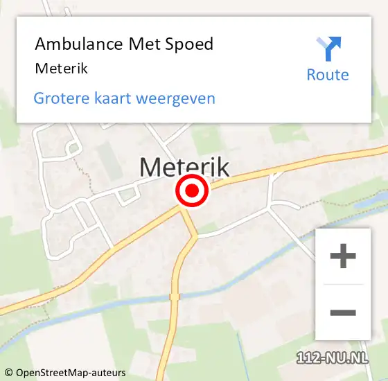 Locatie op kaart van de 112 melding: Ambulance Met Spoed Naar Meterik op 28 januari 2018 10:46