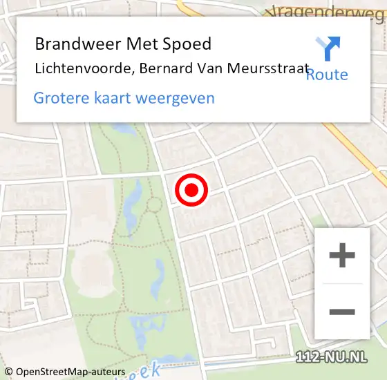 Locatie op kaart van de 112 melding: Brandweer Met Spoed Naar Lichtenvoorde, Bernard Van Meursstraat op 28 januari 2018 11:49