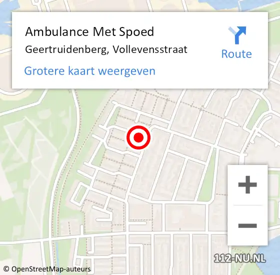 Locatie op kaart van de 112 melding: Ambulance Met Spoed Naar Geertruidenberg, Vollevensstraat op 28 januari 2018 13:07