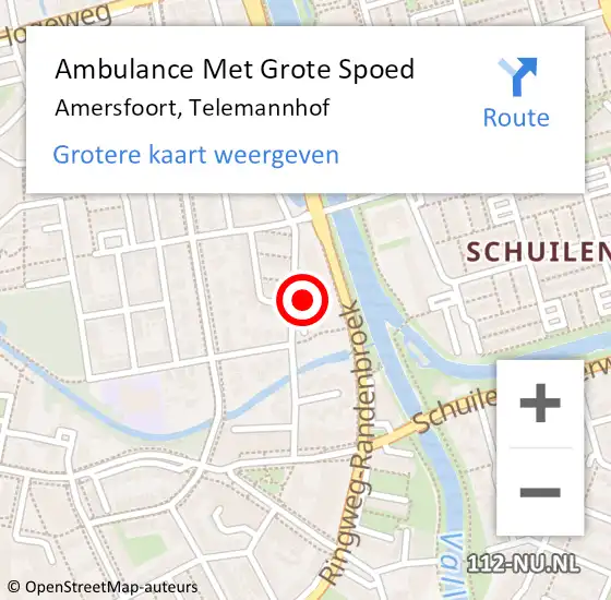 Locatie op kaart van de 112 melding: Ambulance Met Grote Spoed Naar Amersfoort, Telemannhof op 28 januari 2018 13:15