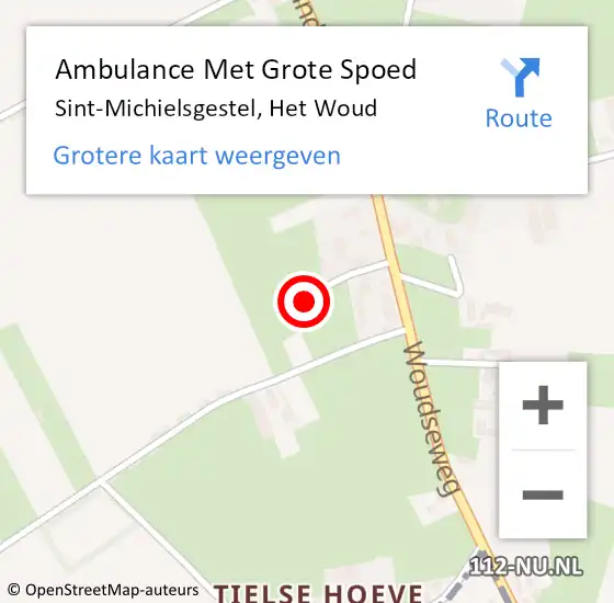 Locatie op kaart van de 112 melding: Ambulance Met Grote Spoed Naar Sint-Michielsgestel, Het Woud op 28 januari 2018 14:01