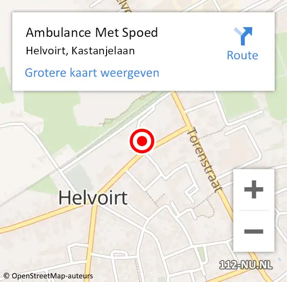 Locatie op kaart van de 112 melding: Ambulance Met Spoed Naar Helvoirt, Kastanjelaan op 28 januari 2018 14:32