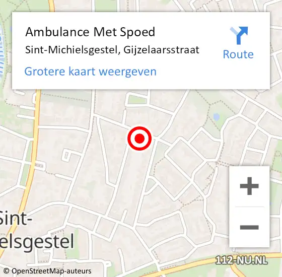 Locatie op kaart van de 112 melding: Ambulance Met Spoed Naar Sint-Michielsgestel, Gijzelaarsstraat op 28 januari 2018 14:45