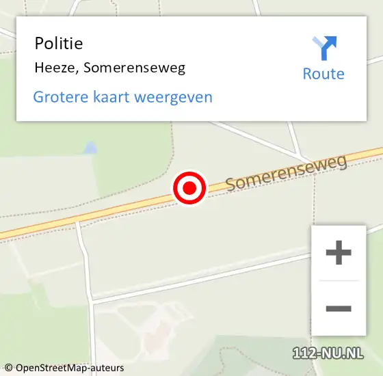 Locatie op kaart van de 112 melding: Politie Heeze, Somerenseweg op 28 januari 2018 14:47