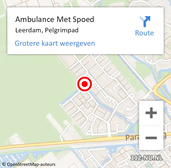 Locatie op kaart van de 112 melding: Ambulance Met Spoed Naar Leerdam, Pelgrimpad op 28 januari 2018 15:10