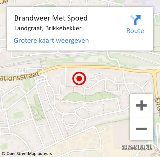 Locatie op kaart van de 112 melding: Brandweer Met Spoed Naar Landgraaf, Brikkebekker op 28 januari 2018 15:20