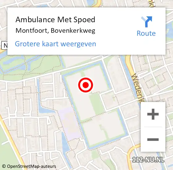 Locatie op kaart van de 112 melding: Ambulance Met Spoed Naar Montfoort, Bovenkerkweg op 28 januari 2018 15:24