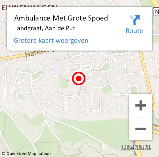 Locatie op kaart van de 112 melding: Ambulance Met Grote Spoed Naar Landgraaf, Aan de Put op 14 februari 2014 14:53