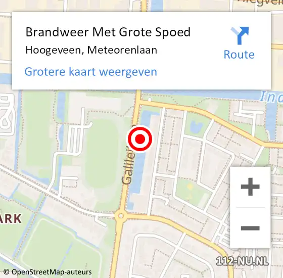 Locatie op kaart van de 112 melding: Brandweer Met Grote Spoed Naar Hoogeveen, Meteorenlaan op 28 januari 2018 16:52