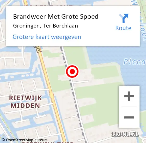 Locatie op kaart van de 112 melding: Brandweer Met Grote Spoed Naar Groningen, Ter Borchlaan op 28 januari 2018 17:22