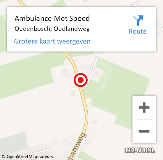 Locatie op kaart van de 112 melding: Ambulance Met Spoed Naar Oudenbosch, Oudlandweg op 28 januari 2018 17:57