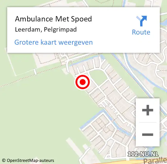 Locatie op kaart van de 112 melding: Ambulance Met Spoed Naar Leerdam, Pelgrimpad op 28 januari 2018 18:03