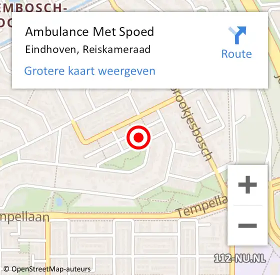 Locatie op kaart van de 112 melding: Ambulance Met Spoed Naar Eindhoven, Reiskameraad op 28 januari 2018 18:22