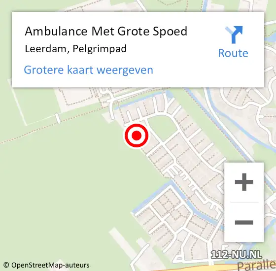 Locatie op kaart van de 112 melding: Ambulance Met Grote Spoed Naar Leerdam, Pelgrimpad op 28 januari 2018 18:48