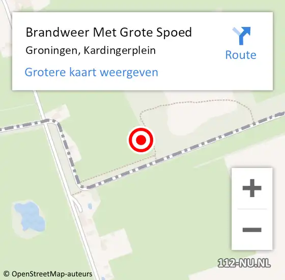 Locatie op kaart van de 112 melding: Brandweer Met Grote Spoed Naar Groningen, Kardingerplein op 28 januari 2018 19:31