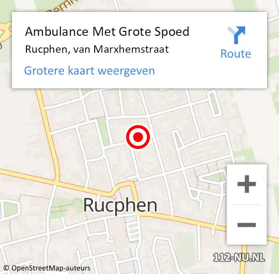 Locatie op kaart van de 112 melding: Ambulance Met Grote Spoed Naar Rucphen, van Marxhemstraat op 28 januari 2018 20:30