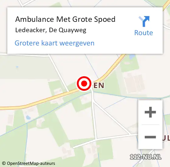 Locatie op kaart van de 112 melding: Ambulance Met Grote Spoed Naar Ledeacker, De Quayweg op 28 januari 2018 22:43