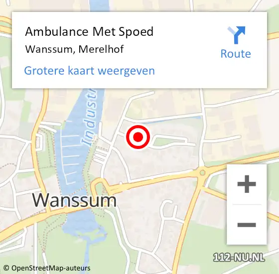 Locatie op kaart van de 112 melding: Ambulance Met Spoed Naar Wanssum, Merelhof op 28 januari 2018 22:45