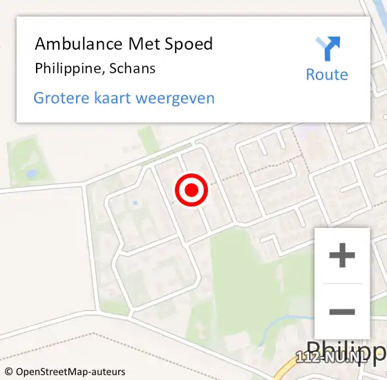 Locatie op kaart van de 112 melding: Ambulance Met Spoed Naar Philippine, Schans op 28 januari 2018 22:59