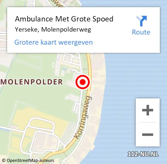 Locatie op kaart van de 112 melding: Ambulance Met Grote Spoed Naar Yerseke, Molenpolderweg op 28 januari 2018 23:30