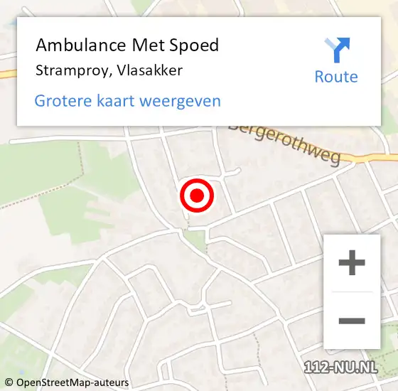 Locatie op kaart van de 112 melding: Ambulance Met Spoed Naar Stramproy, Vlasakker op 29 januari 2018 02:42