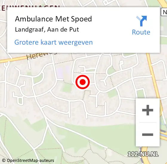 Locatie op kaart van de 112 melding: Ambulance Met Spoed Naar Landgraaf, Aan de Put op 14 februari 2014 15:21