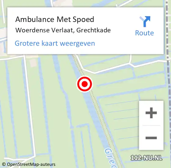 Locatie op kaart van de 112 melding: Ambulance Met Spoed Naar Woerdense Verlaat, Grechtkade op 29 januari 2018 04:33