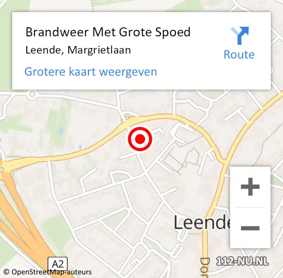 Locatie op kaart van de 112 melding: Brandweer Met Grote Spoed Naar Leende, Margrietlaan op 29 januari 2018 04:59