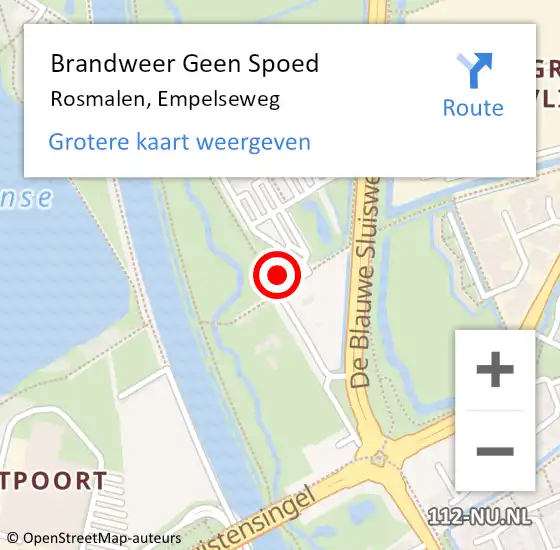 Locatie op kaart van de 112 melding: Brandweer Geen Spoed Naar Rosmalen, Empelseweg op 29 januari 2018 05:32