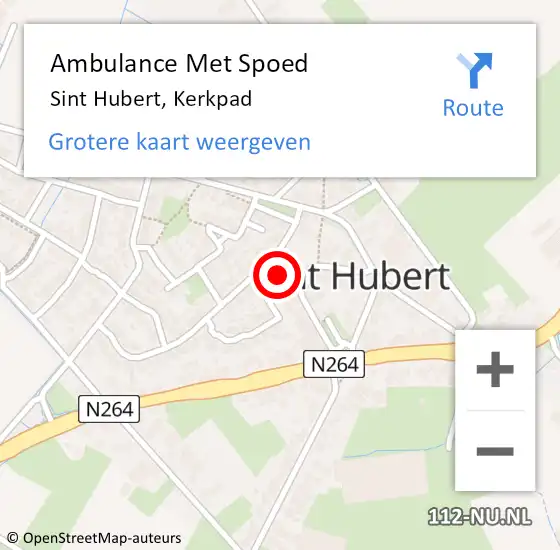 Locatie op kaart van de 112 melding: Ambulance Met Spoed Naar Sint Hubert, Kerkpad op 29 januari 2018 06:18