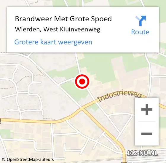 Locatie op kaart van de 112 melding: Brandweer Met Grote Spoed Naar Wierden, West Kluinveenweg op 29 januari 2018 08:01